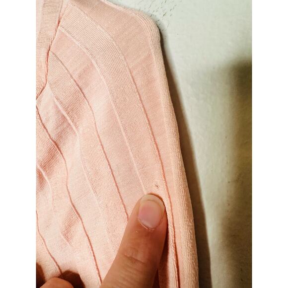 JONATHAN SIMKHAI Pink Val Rib Cropped Polo Long Sleeves Collared Shirt size XS - Picture 9 of 11